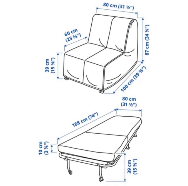 Sofá Cama Ikea 1 Plaza Blanco