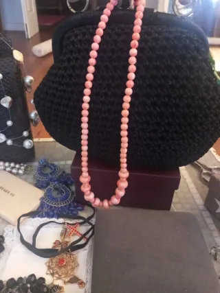 Collar Coral Rosa Antiguo Maravilloso