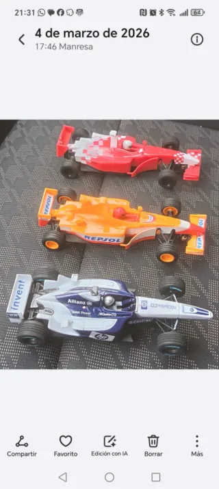3 Coches Fórmula 1 Scalextric