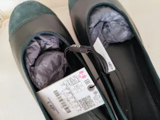 Bailarinas Zara Piel Verde Talla 39