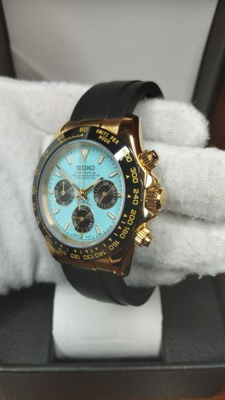 Reloj Seiko Mod Daytona Negro Oro Amarillo y Azul