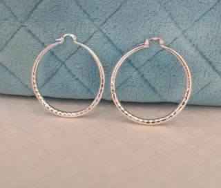 Orecchini a cerchio, diametro 5 cm, argento s925