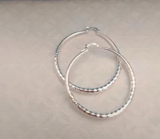 Orecchini a cerchio, diametro 5 cm, argento s925