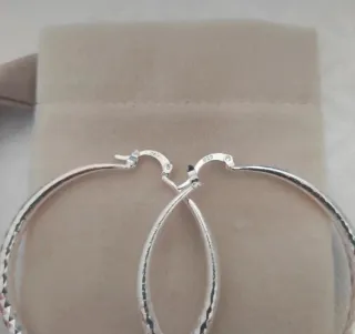 Orecchini a cerchio, diametro 5 cm, argento s925