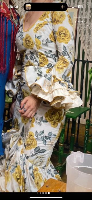 Traje Flamenca Rosas Amarillas