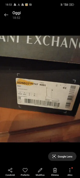 Stivali Armani Exchange N.41 Neri