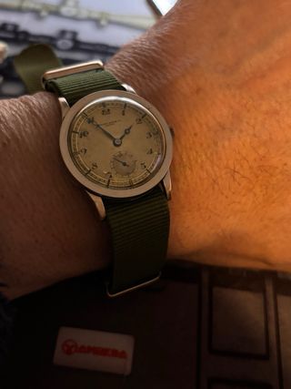 Reloj Record Watch Co. Plata Correa Verde
