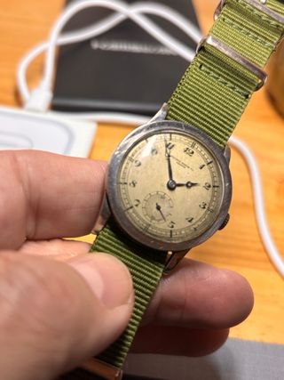 Reloj Record Watch Co. Plata Correa Verde