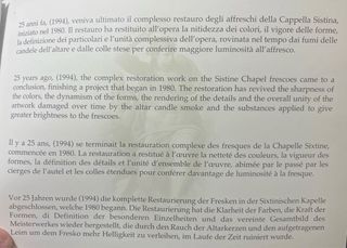 Anniversario Fine Restauro Cappella Sistina