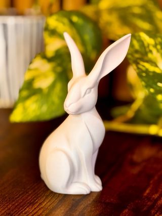 Set 3 Coniglietti Decorativi Color Bianco Ceramica