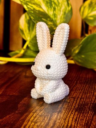 Set 3 Coniglietti Decorativi Color Bianco Ceramica