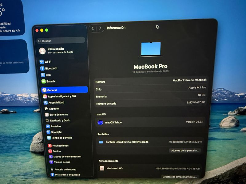MacBook Pro 16 M3 Pro 18GB 512GB Garantía afbeelding 3