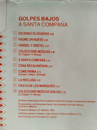 CD GOLPES BAJOS a santa compaña