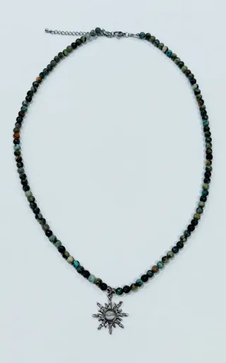 Collar 28cm con colgante sol hecho a mano