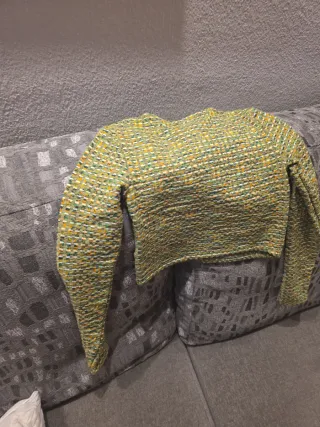 Suéter verde tejido multicolor