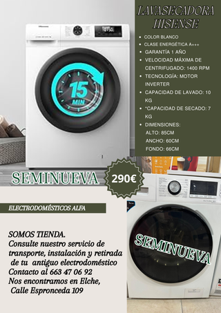 Lavasecadora Hisense Blanca 10kg