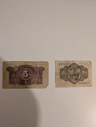 Billetes Segunda Republica Española y Dictadura