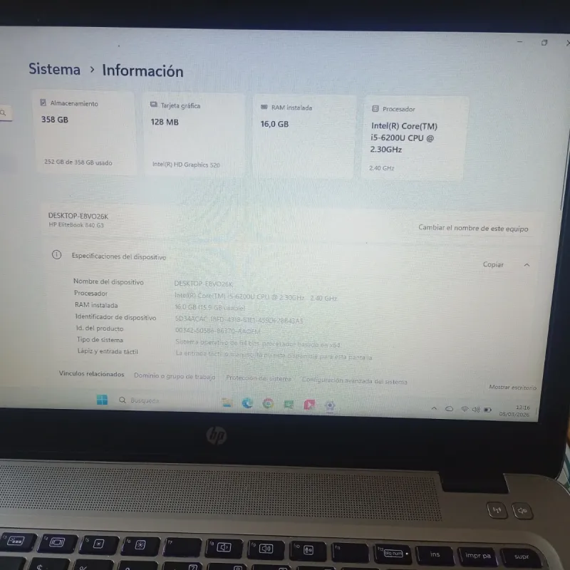 HP Elitebook 840 G3 Ordenador Portátil afbeelding 6