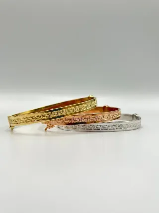 Semanario 3 Pulseras Greca 18k