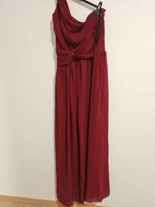 Vestido fiesta largo burdeos talla L