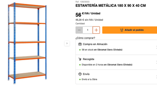 Estantería metálica gris y naranja