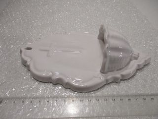 NO ENVÍO - PILA AGUA BENDITA ANTIGUA BARROCA 22 cm