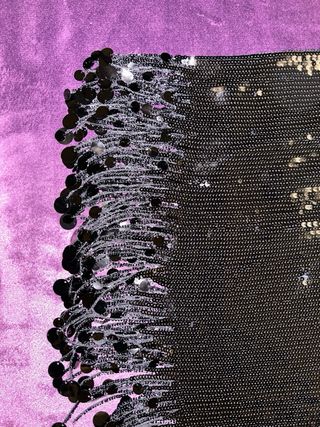 Falda Lentejuelas Negra Flecos