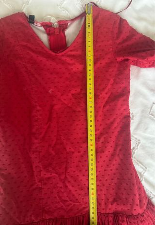 Vestido Flamenca Niña Talla 6 Rojo