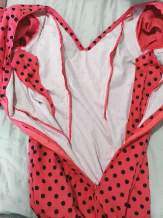 Traje Flamenca fresón con Lunares Negros