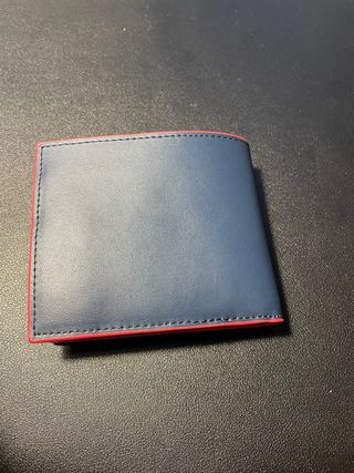 Cartera de piel PG hombre azul y rojo