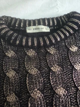 Jersey Zara Negro y Dorado Talla S