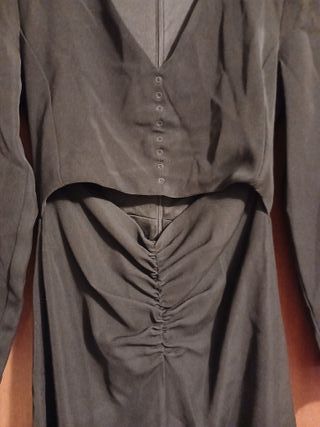 Vestido Mango Negro Largo Talla XS