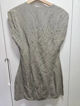 Vestido mini Zara verde corto con nudo