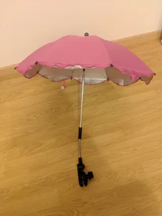 Sombrilla para carro bebé rosa UV + Lluvia