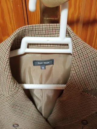 Chaqueta entallada cuadros terciopelo M