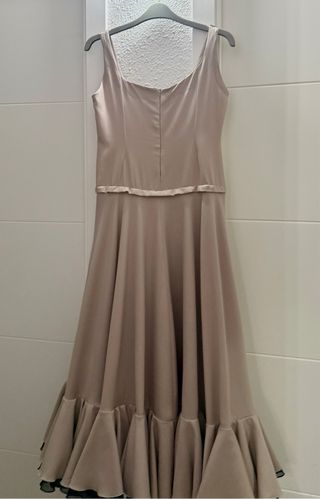 Pichi Flamenca Tejido Stretch Beige