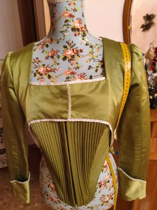 Corpiño fallera verde y multicolor