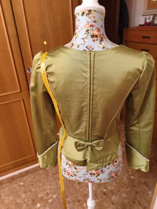 Corpiño fallera verde y multicolor