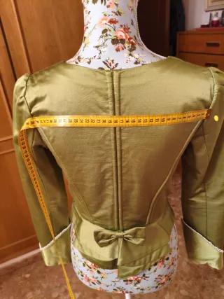 Corpiño fallera verde y multicolor