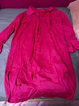 Camisa larga fucsia oversize
