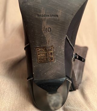 Botas altas  CUERO negras  punta fina