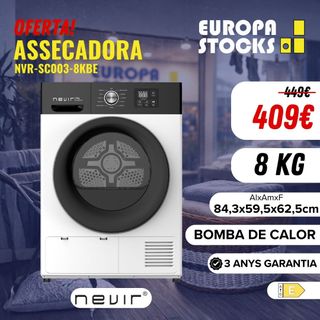 Secadora Nevir 8kg Bomba de Calor