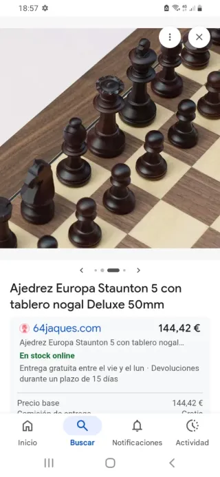 Tablero y piezas de ajedrez Staunton 5