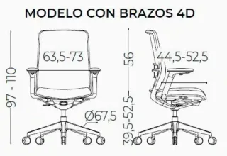 Silla de oficina ergonómica premium Actiu A+S Work