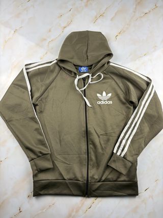 Felpa Adidas verde oliva con cappuccio