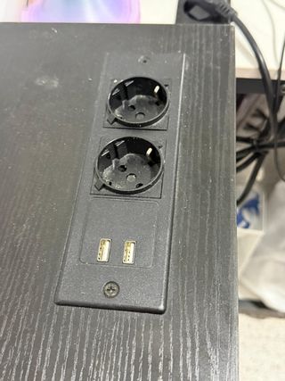 Mesa consola negra metal y madera