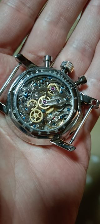 Reloj Seagull 1963 Panda Blue Cronógrafo Mecánico