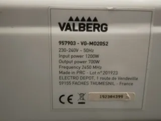 Microondas Valberg plateado