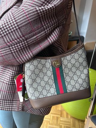 Bolso Clásico Marrón y Verde