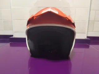 Casco Moto Trial Acerbis Naranja Blanco